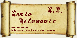 Mario Milunović vizit kartica